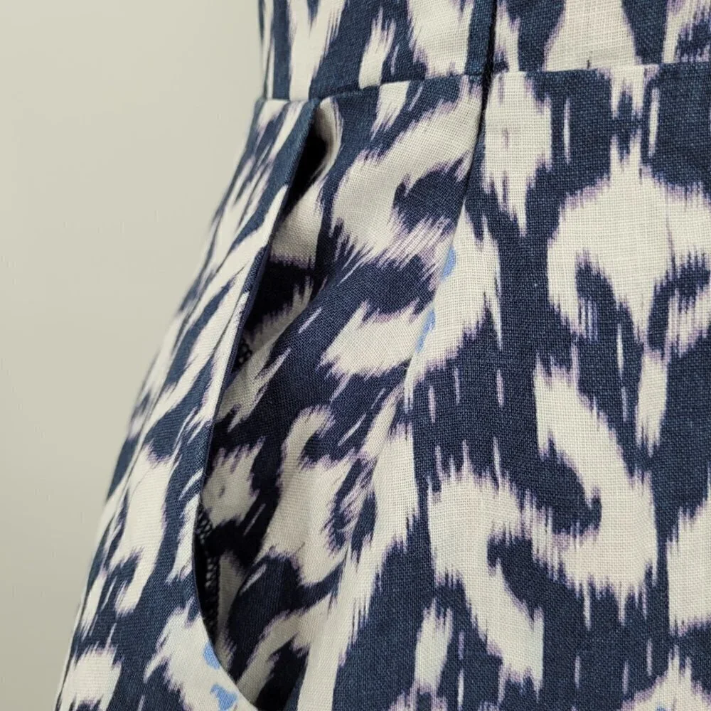 GAP Ikat Print Linen Fit & Flare Dress